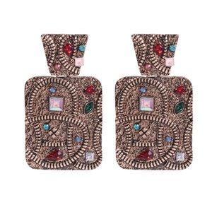 Multi stone Pendant Earrings